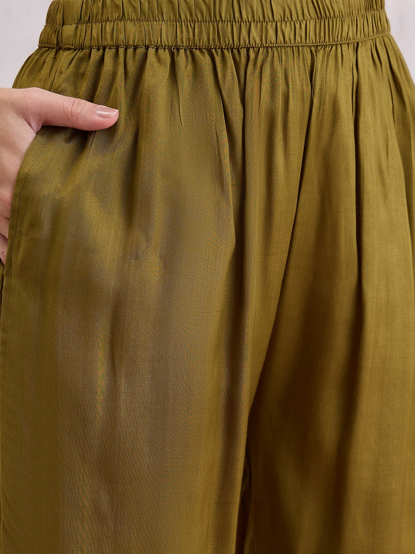Floral Printed Sequinned Organza Straight Kurta With Trousers & Dupatta