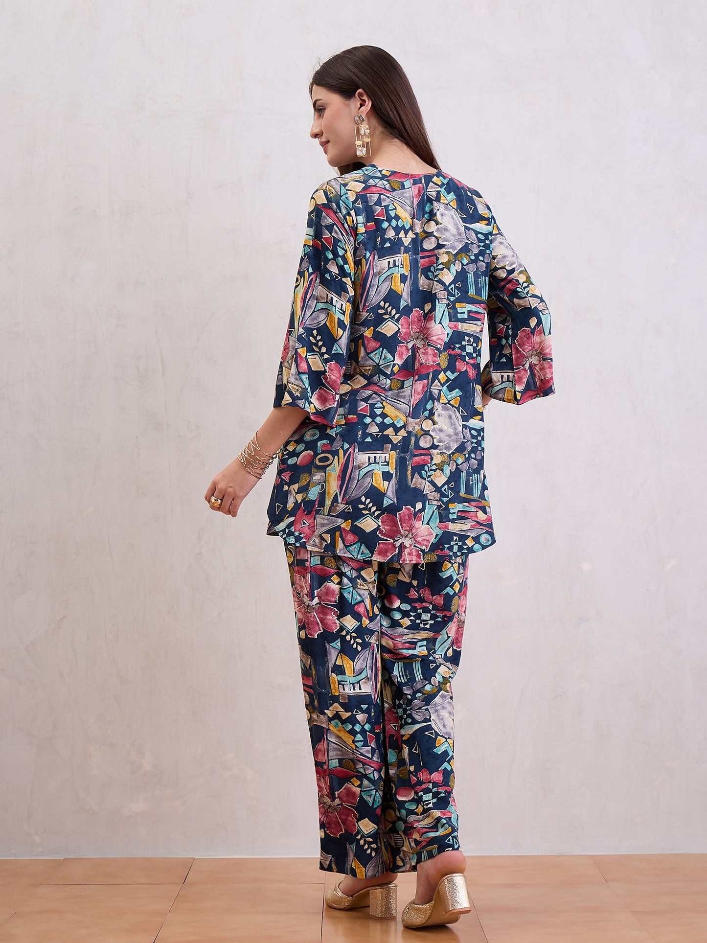 Printed Top With Trousers Co-Ords