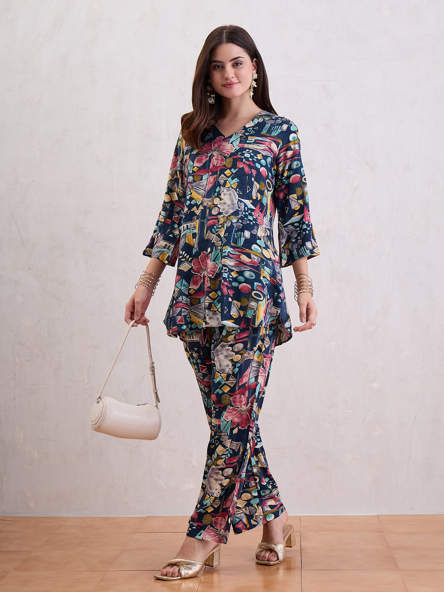 Printed Top With Trousers Co-Ords