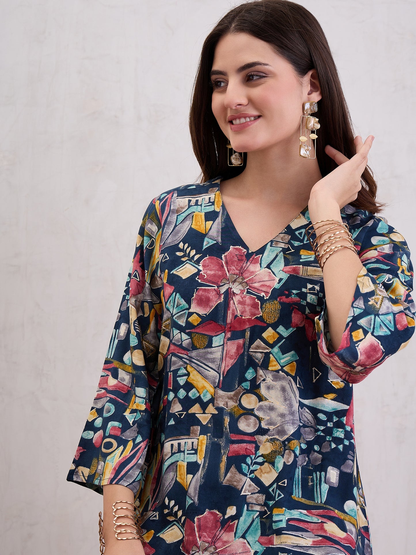 Printed Top With Trousers Co-Ords