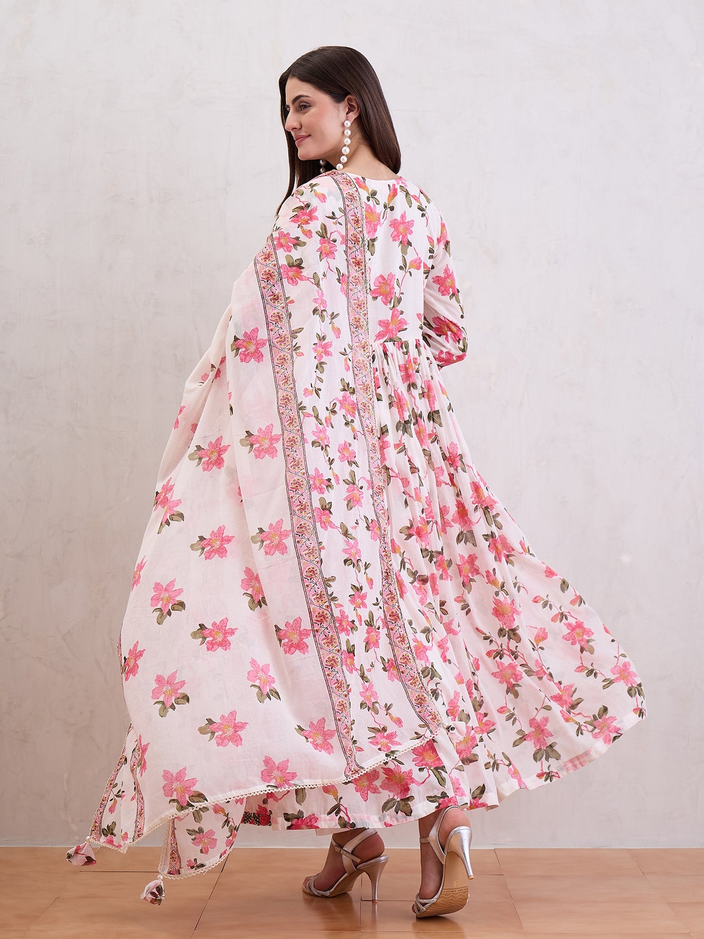Women Anarkali Voile Kurta Set