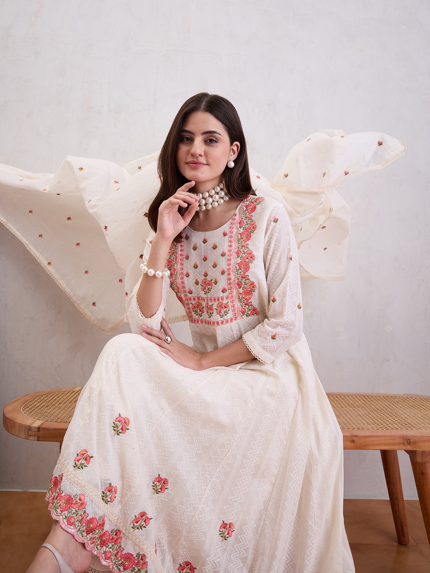Women Dobby Texture Kurta Set