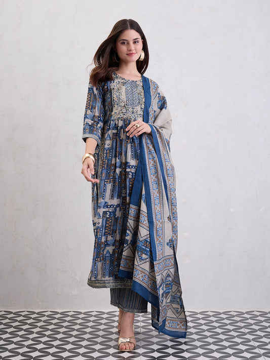 Women Floral Printed Kurta with Trousers & Dupatta