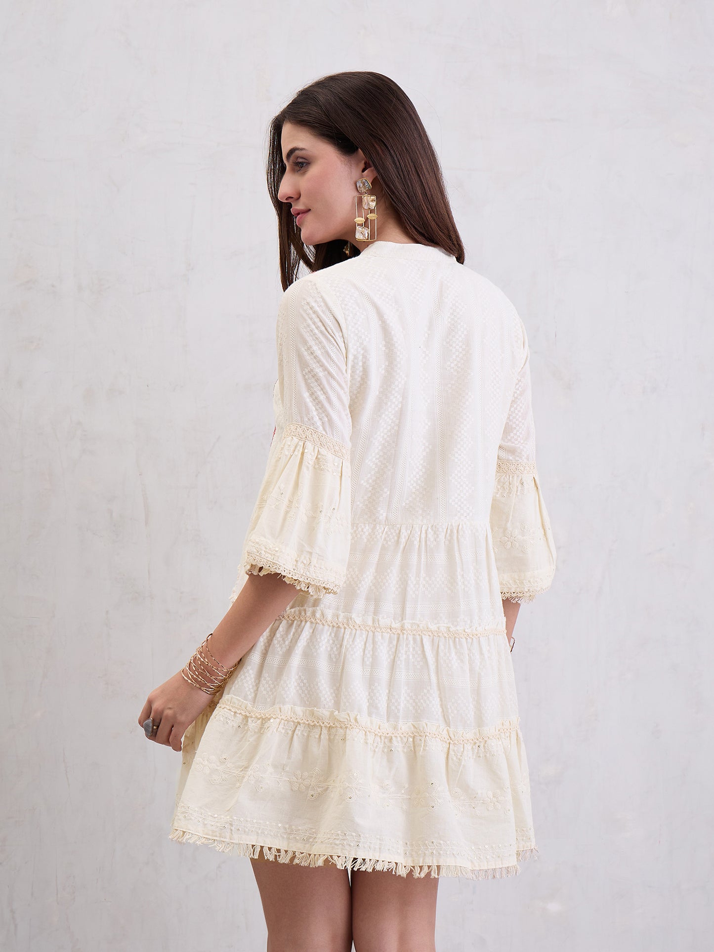 Women Cotton Dobby Dress