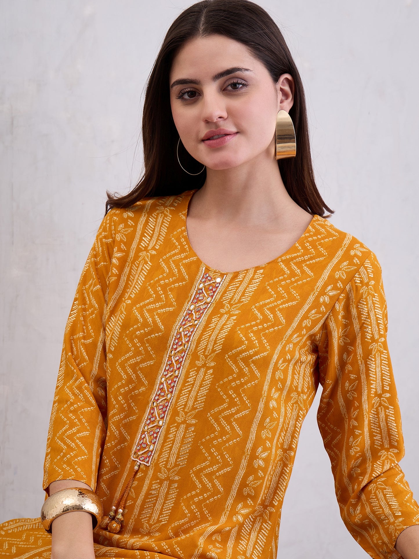 Women Ethnic Motifs Printed Festive Straight Kurtas