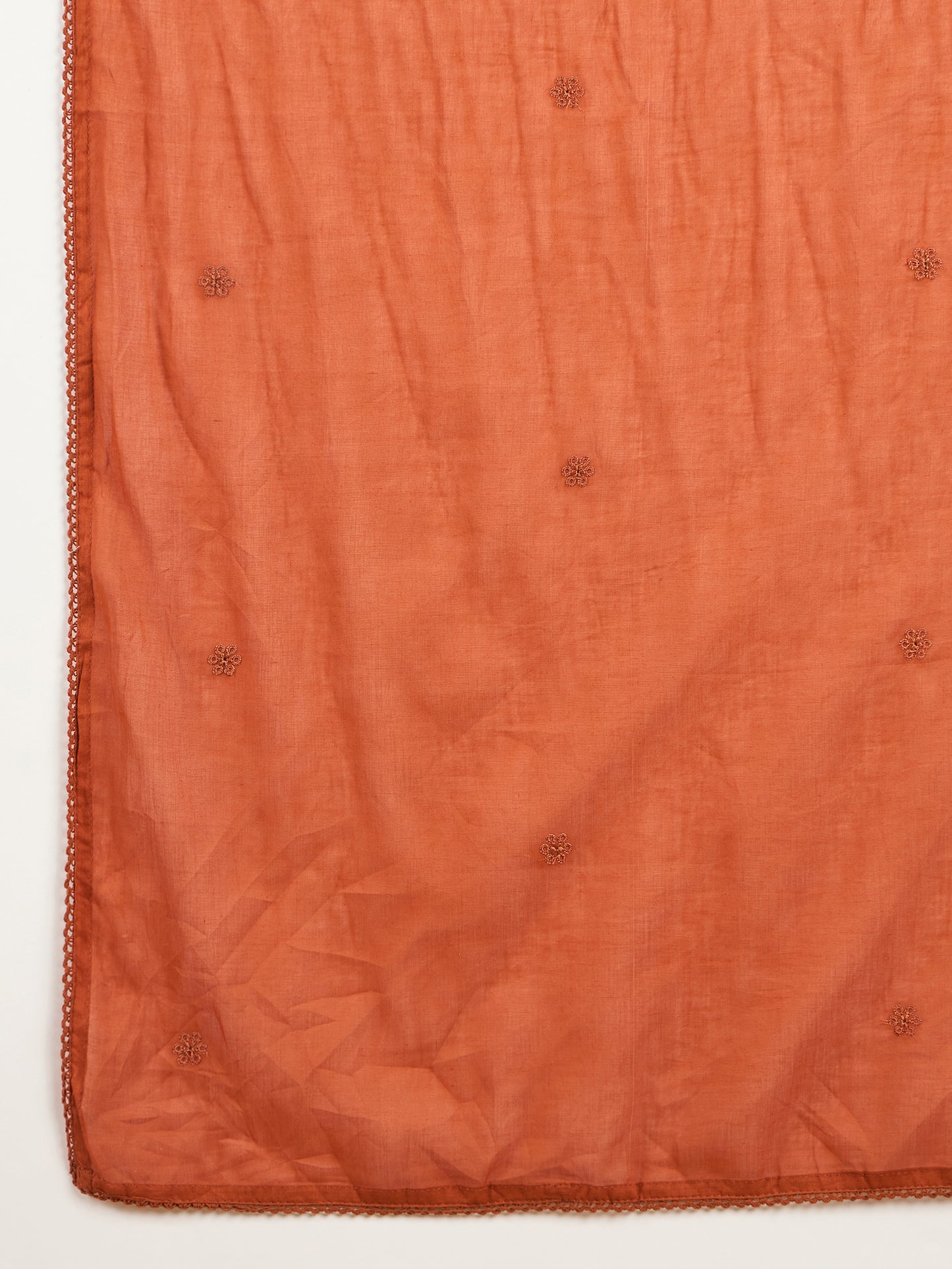 Women Floral Embroidered Pleated Thread Work Kurta with Trousers & With Dupatta