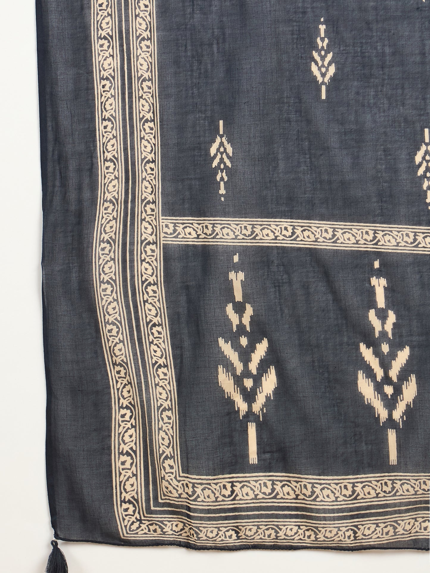 Women Printed Regular Mirror Work Pure Cotton Kurta with Trousers & With Dupatta