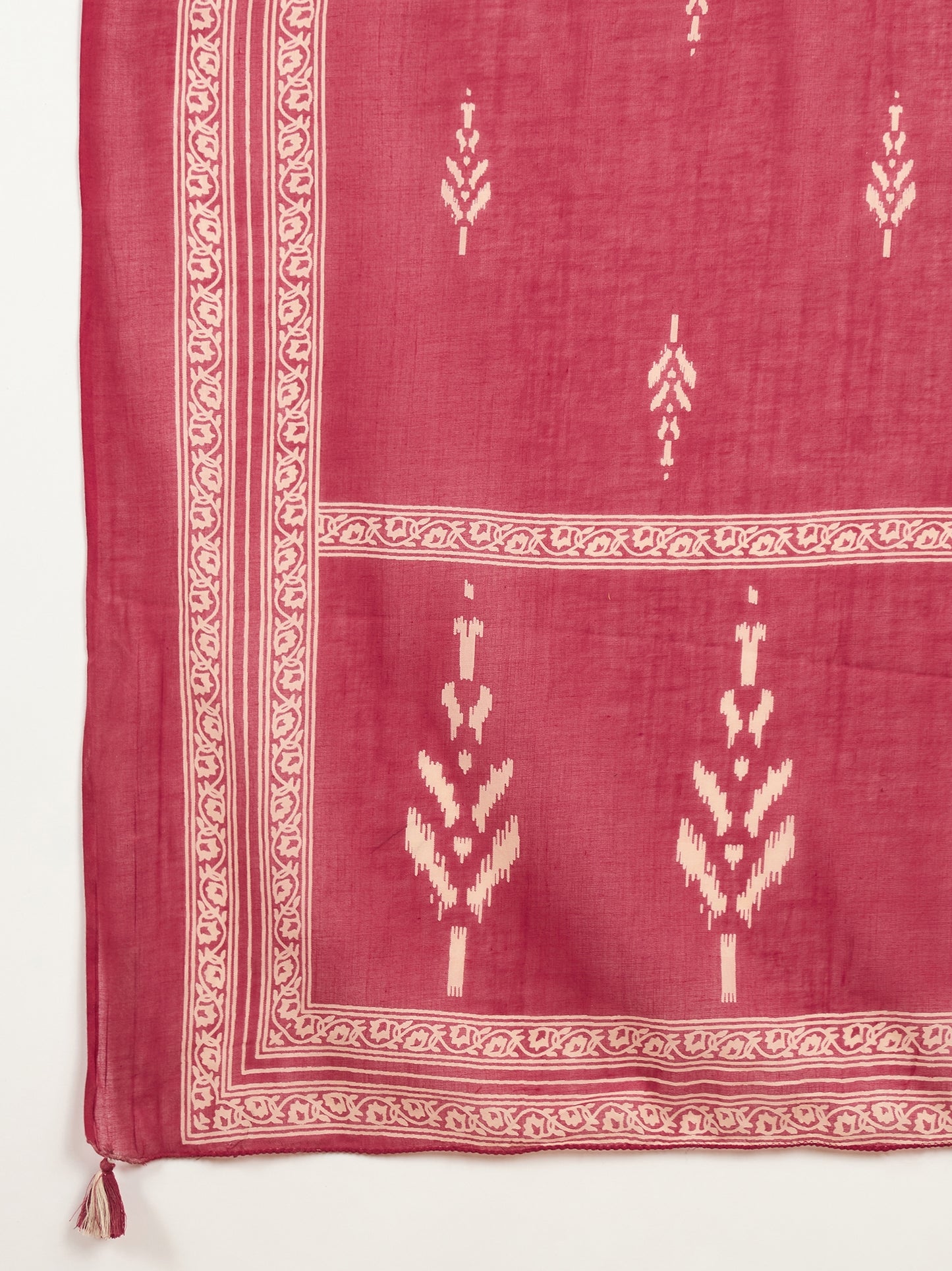 Women Floral Printed Regular Mirror Work Pure Cotton Kurta with Trousers & With Dupatta