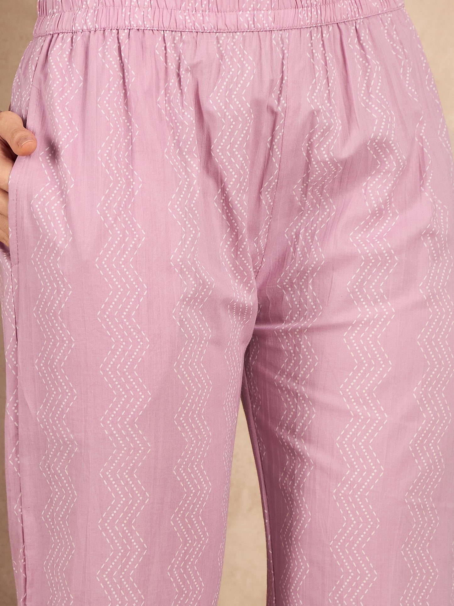 Women Floral Printed Regular Mirror Work Pure Cotton Kurta with Trousers & With Dupatta