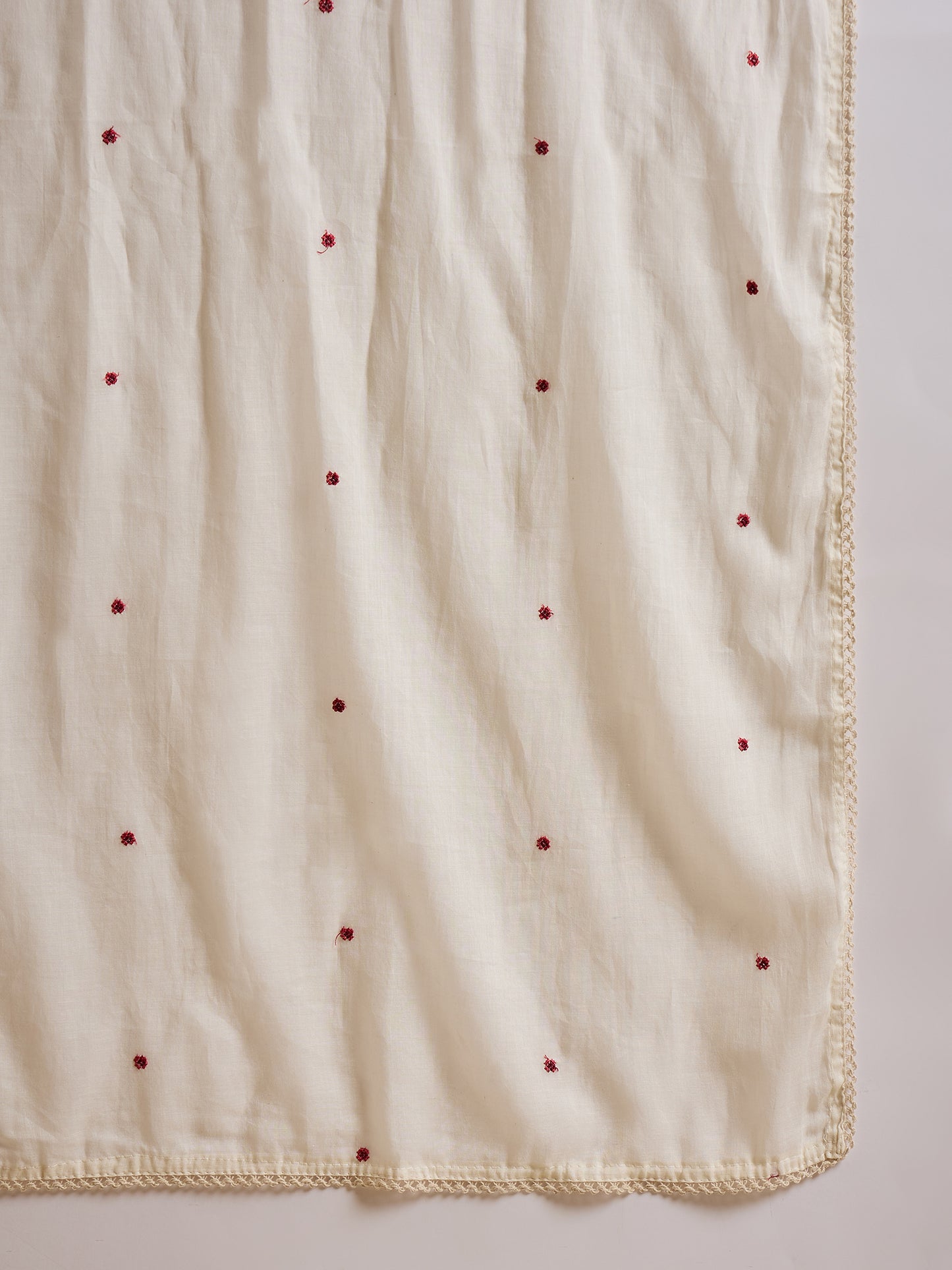 Women Floral Embroidered Anarkali Kurta with Trousers & Dupatta
