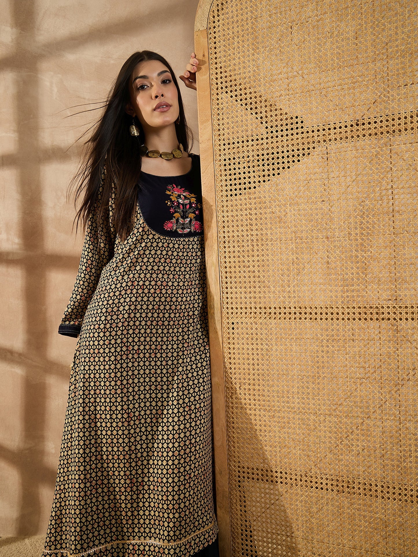 Women Geometric Printed A-Line Maxi Dress