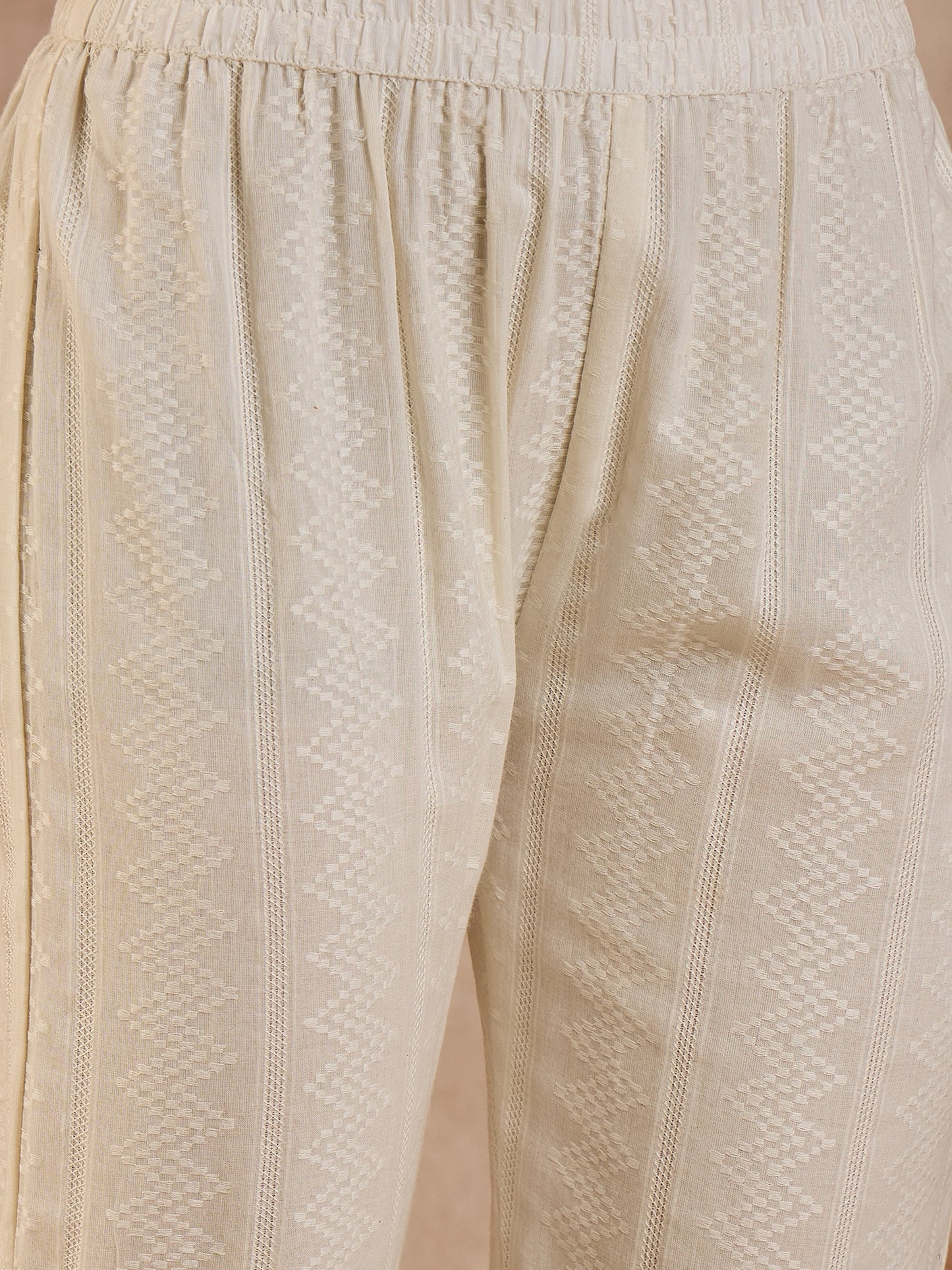 Women Floral Embroidered Pure Cotton A-Line Kurta with Trousers & Dupatta