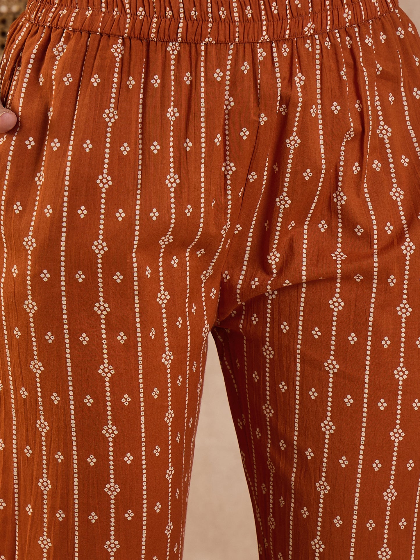 Women Ethnic Motifs Printed Cotton Kurta with Trousers & Dupatta