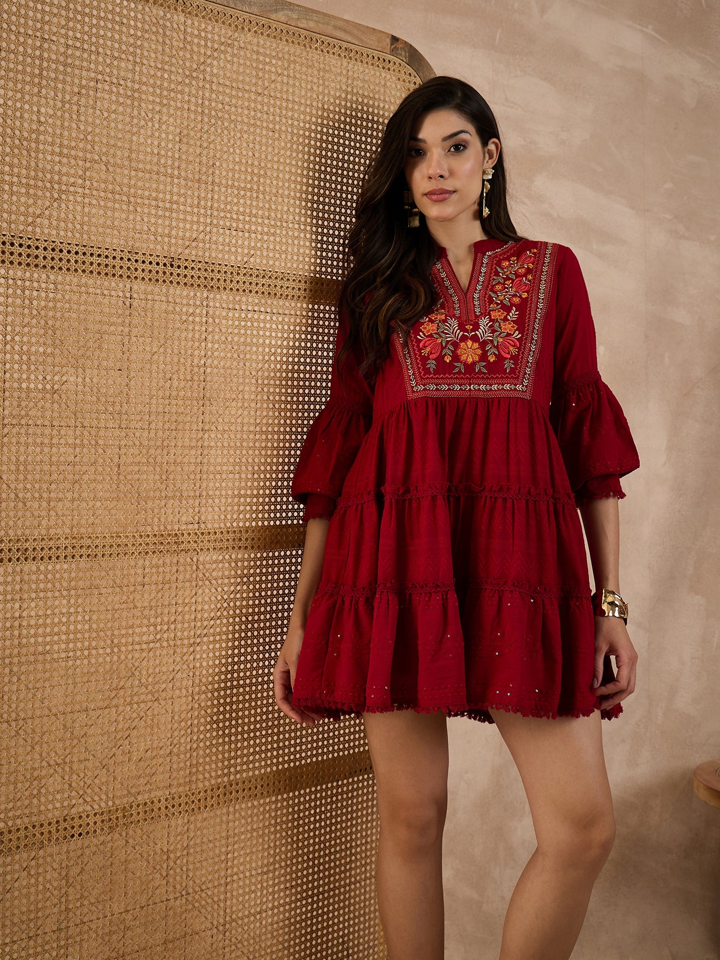 Women Ethnic pure Cotton Dobby Dress