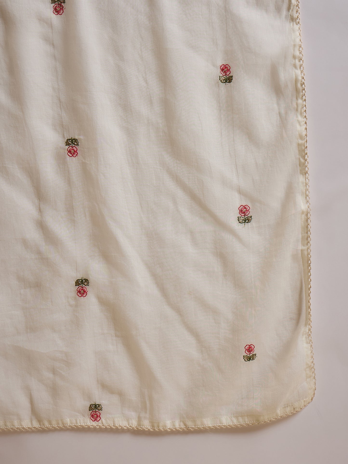 Women Floral Embroidered A-Line Kurta with Trousers & Dupatta