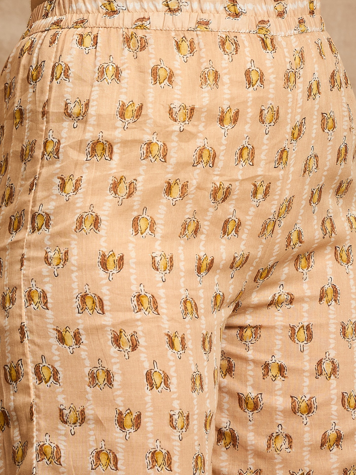 Women Floral Printed Empire Beads and Stones Kurta with Palazzos & With Dupatta