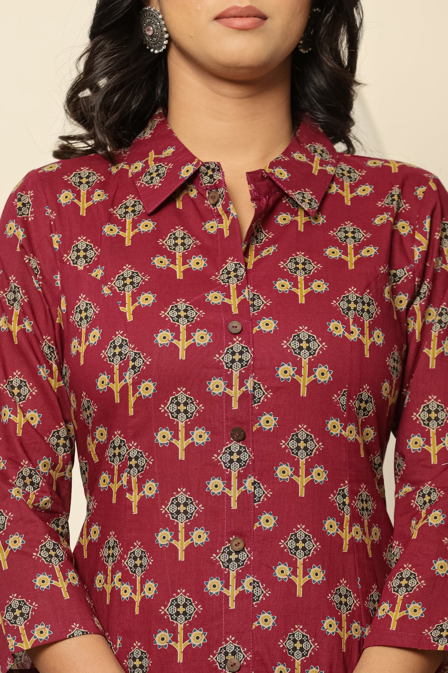 Printed Pure Cotton Tunic With Trousers Co-Ords