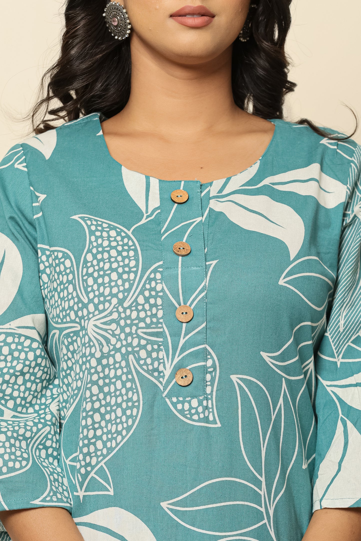 Floral Printed Tunic With Trousers Co-Ords