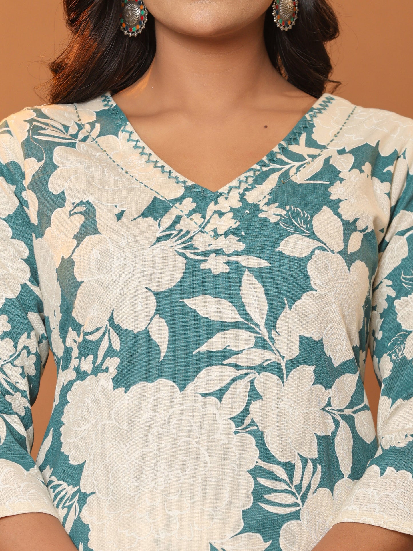 Printed Pure Cotton Tunic with Palazzos