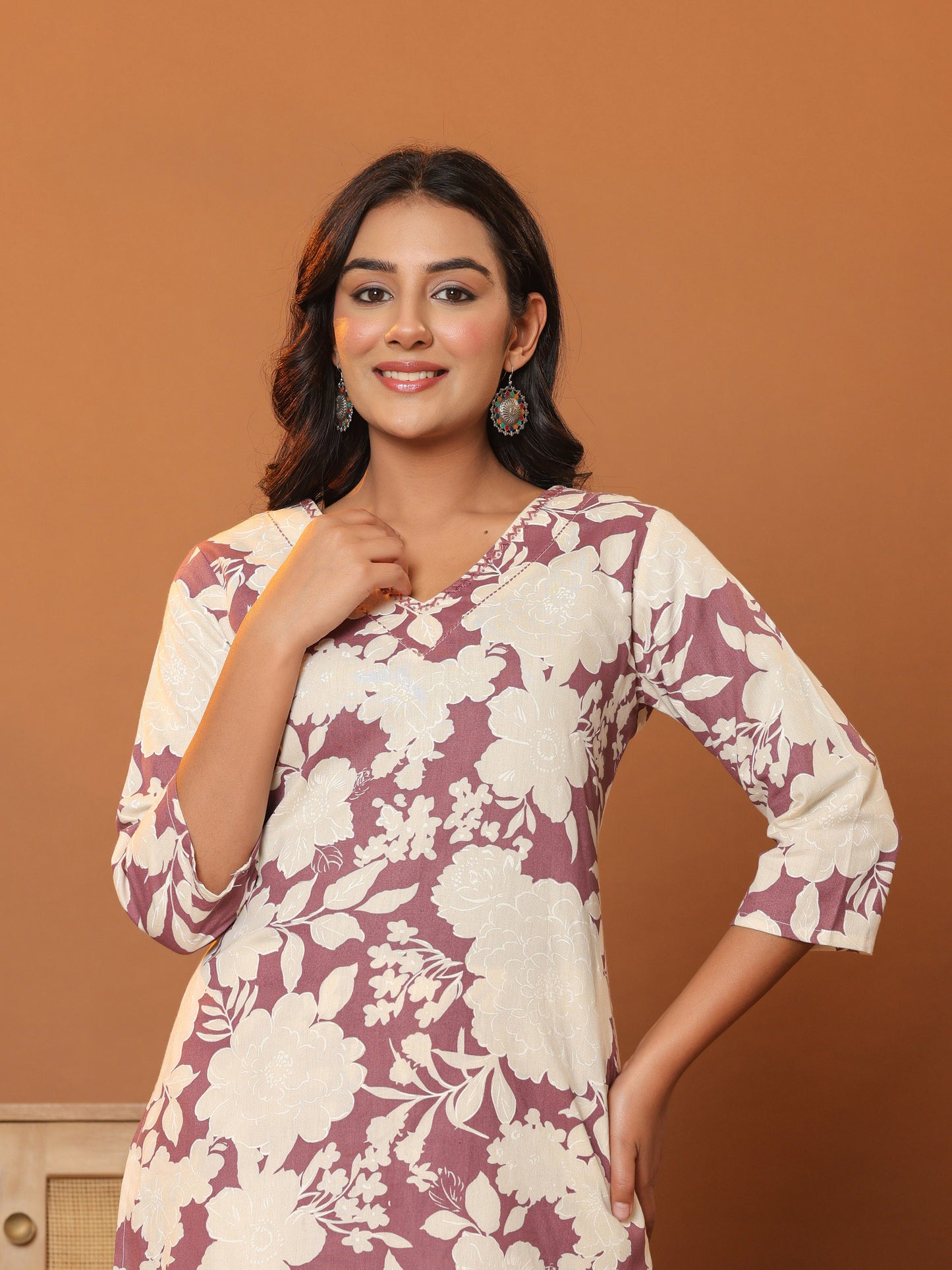 Printed Pure Cotton Tunic with Palazzos