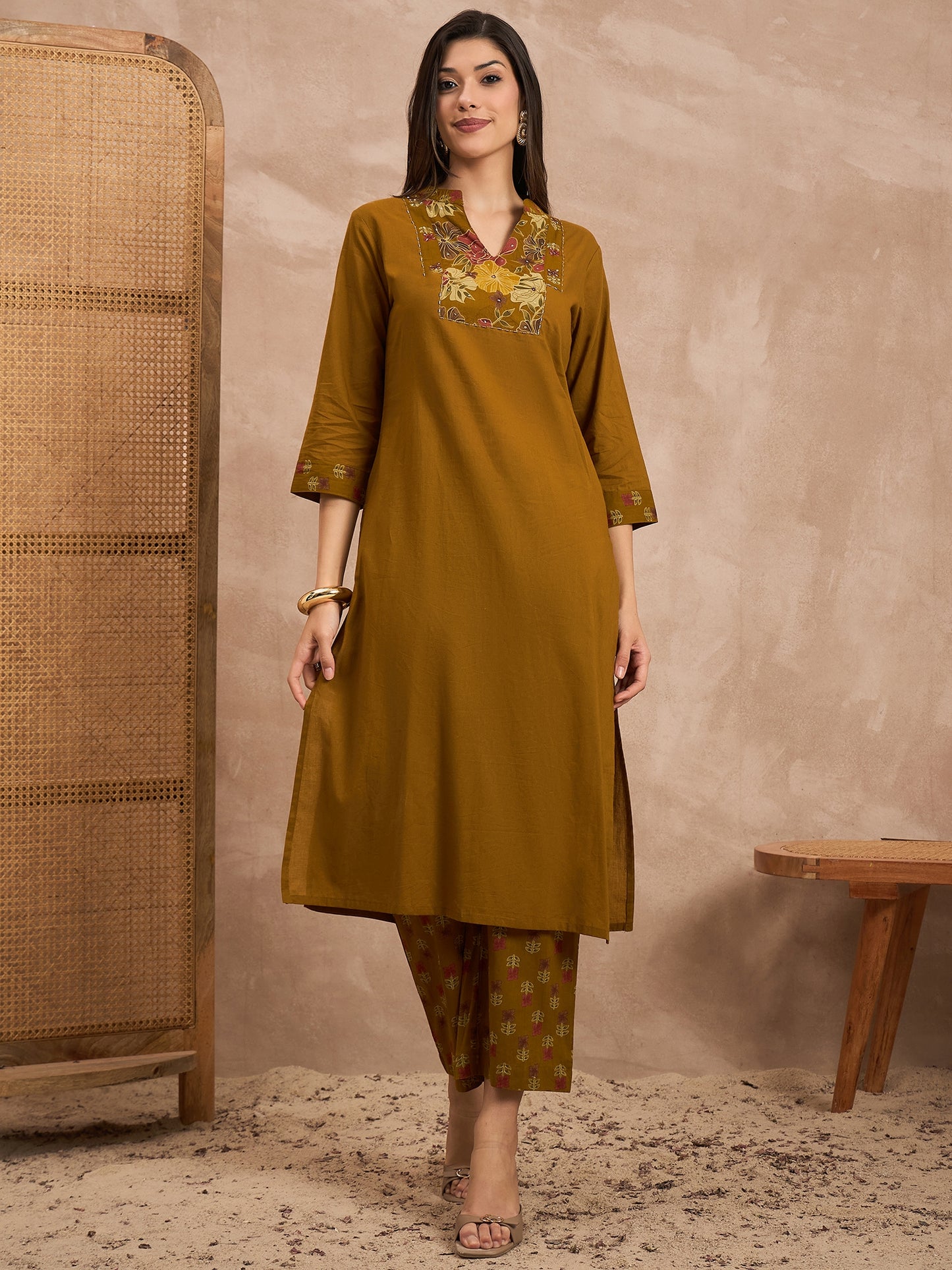 Women Ethnic Motifs Printed Pure Cotton Kurta with Trouser & Dupatta