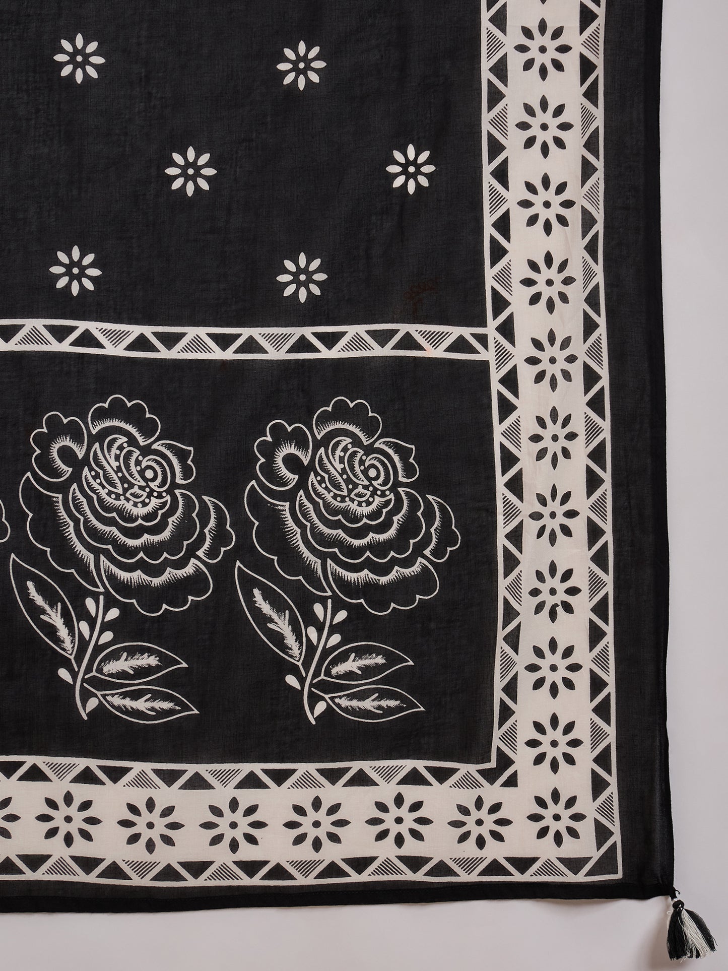 Women Floral Printed Cotton Kurta with Trousers & Dupatta