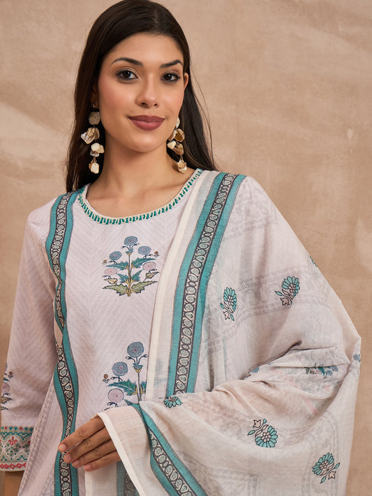 Women Organic Hand Block Pure Cotton Kurta Set