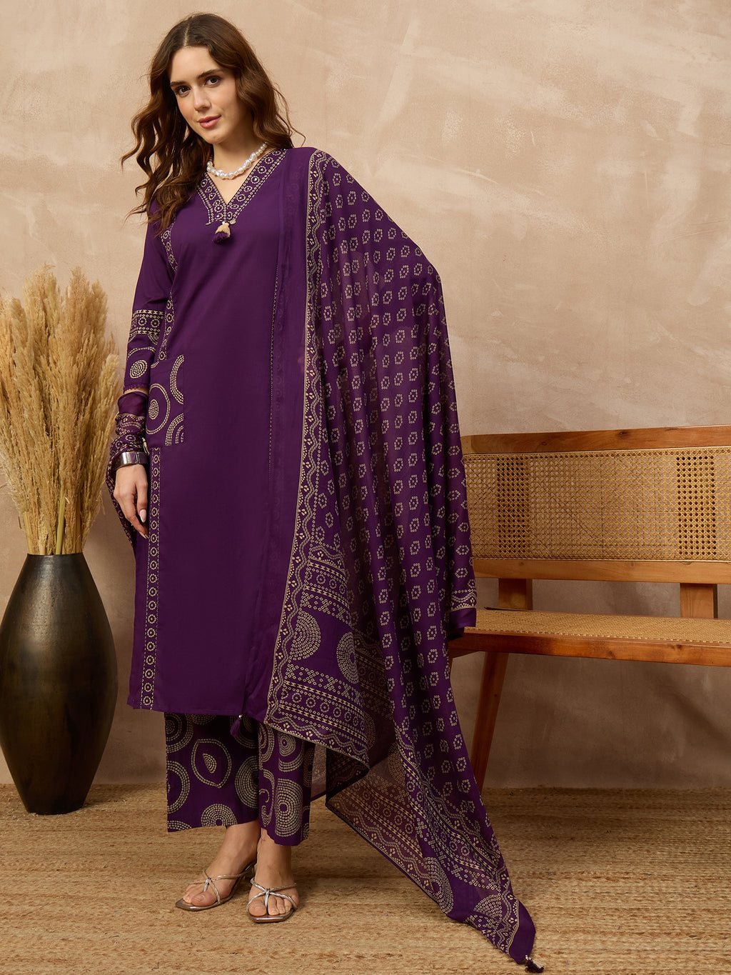 Women Printed Regular Pure Cotton Kurta with Palazzos & With Dupatta