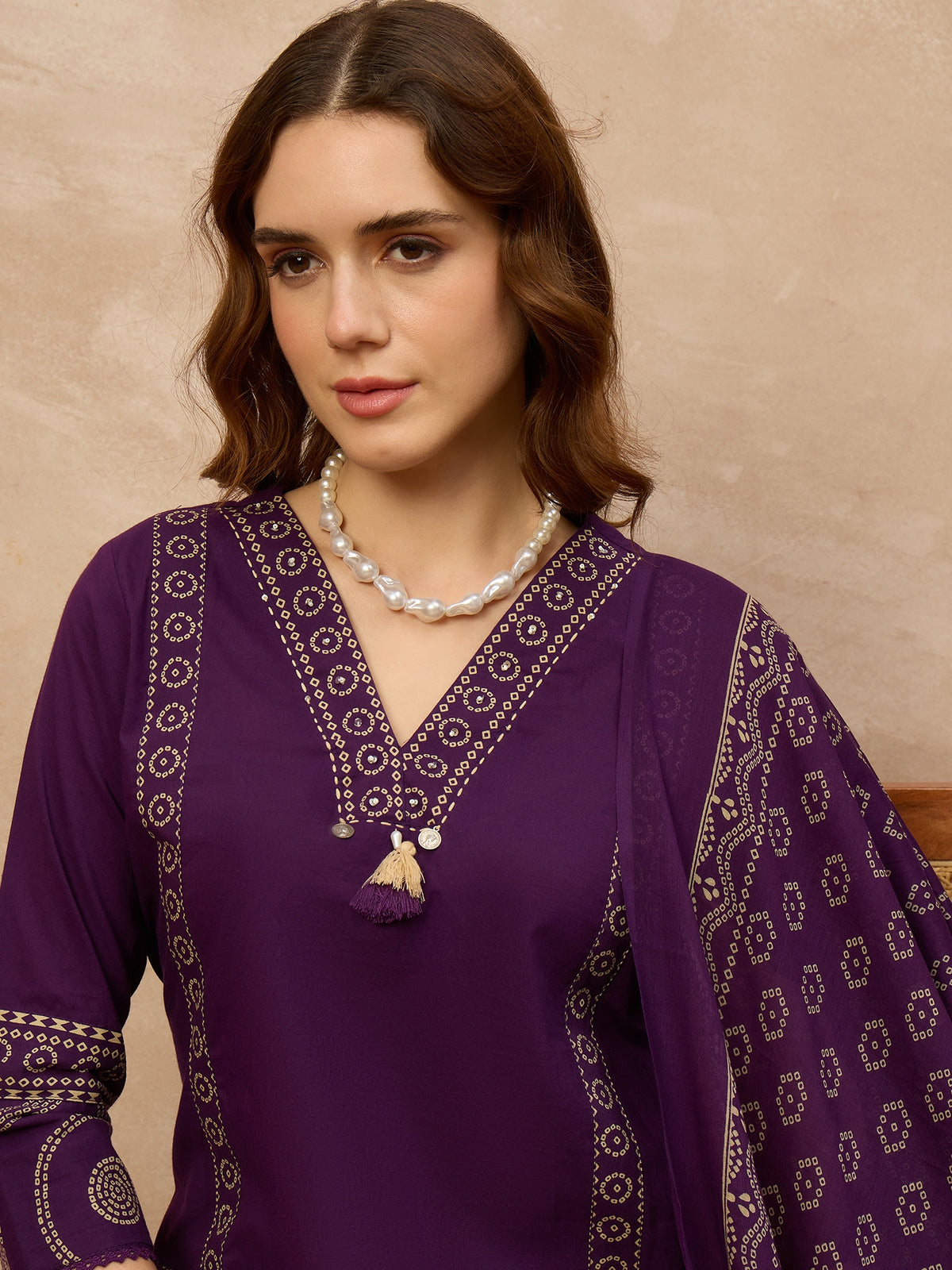 Women Printed Regular Pure Cotton Kurta with Palazzos & With Dupatta