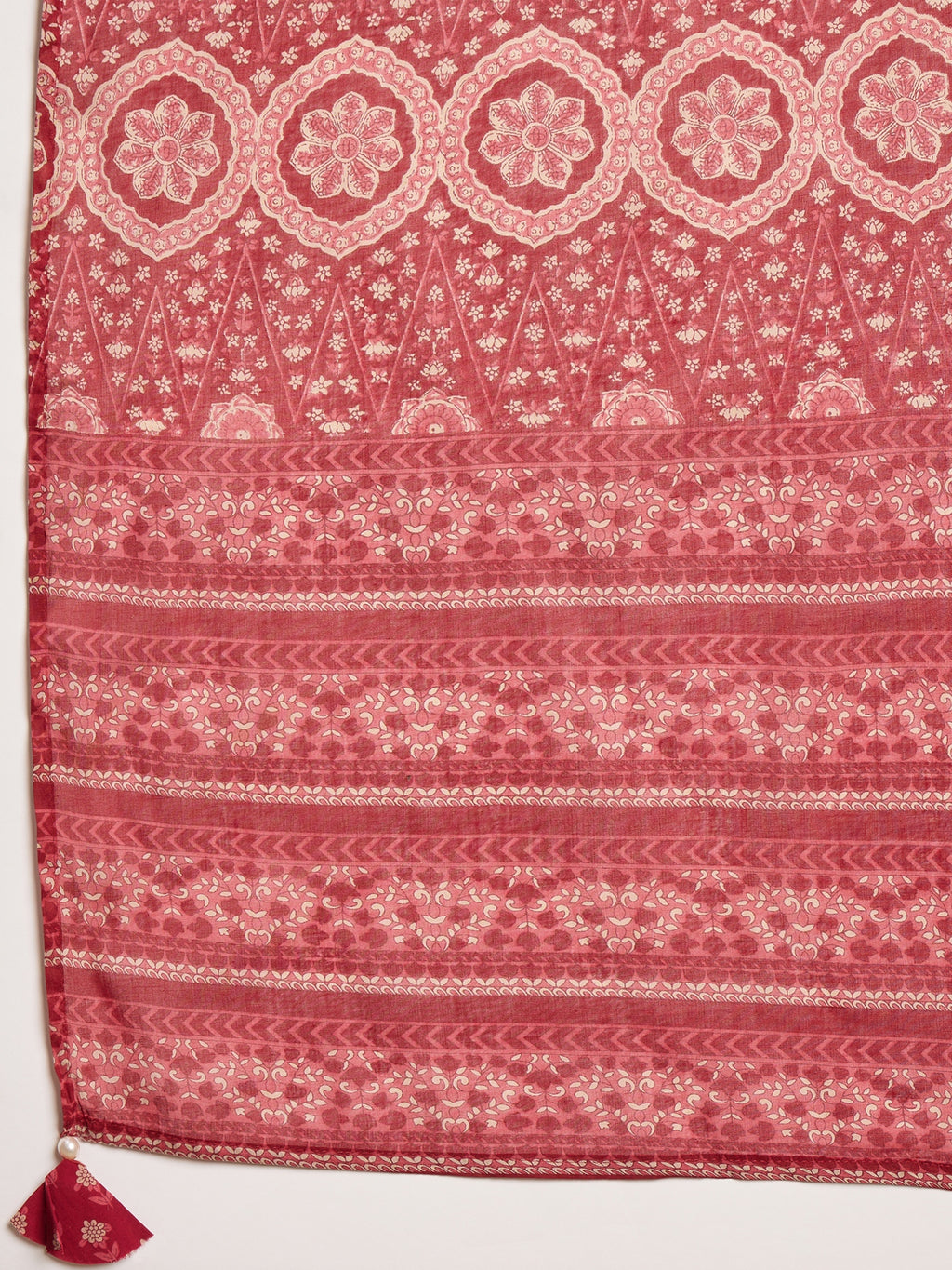 Women Ethnic Motifs Printed Regular Thread Work Pure Cotton Kurta with Trousers & With Dupatta