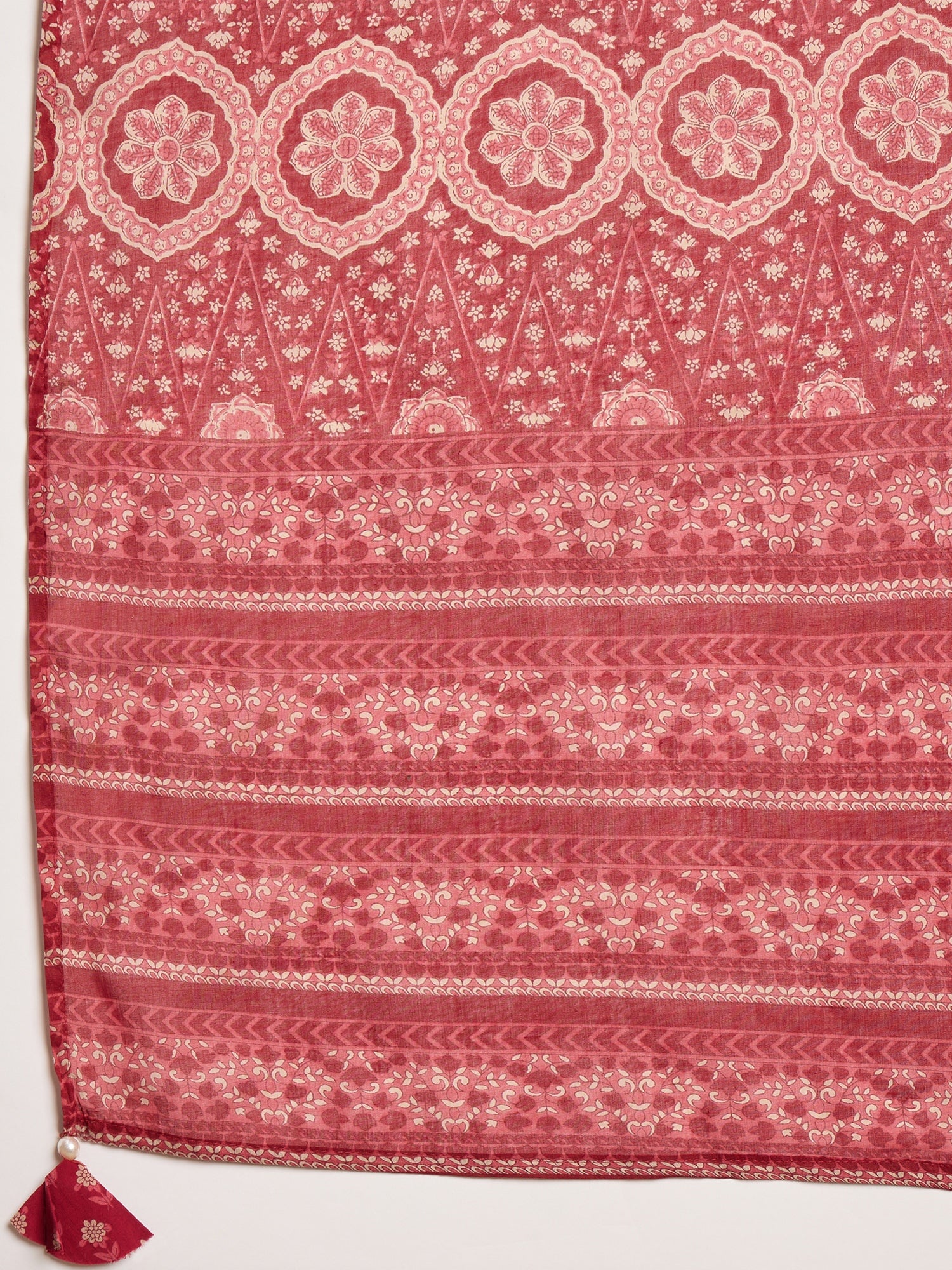 Women Ethnic Motifs Printed Regular Thread Work Pure Cotton Kurta with Trousers & With Dupatta