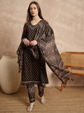 Women Ethnic Motifs Printed Regular Thread Work Pure Cotton Kurta with Trousers & With Dupatta