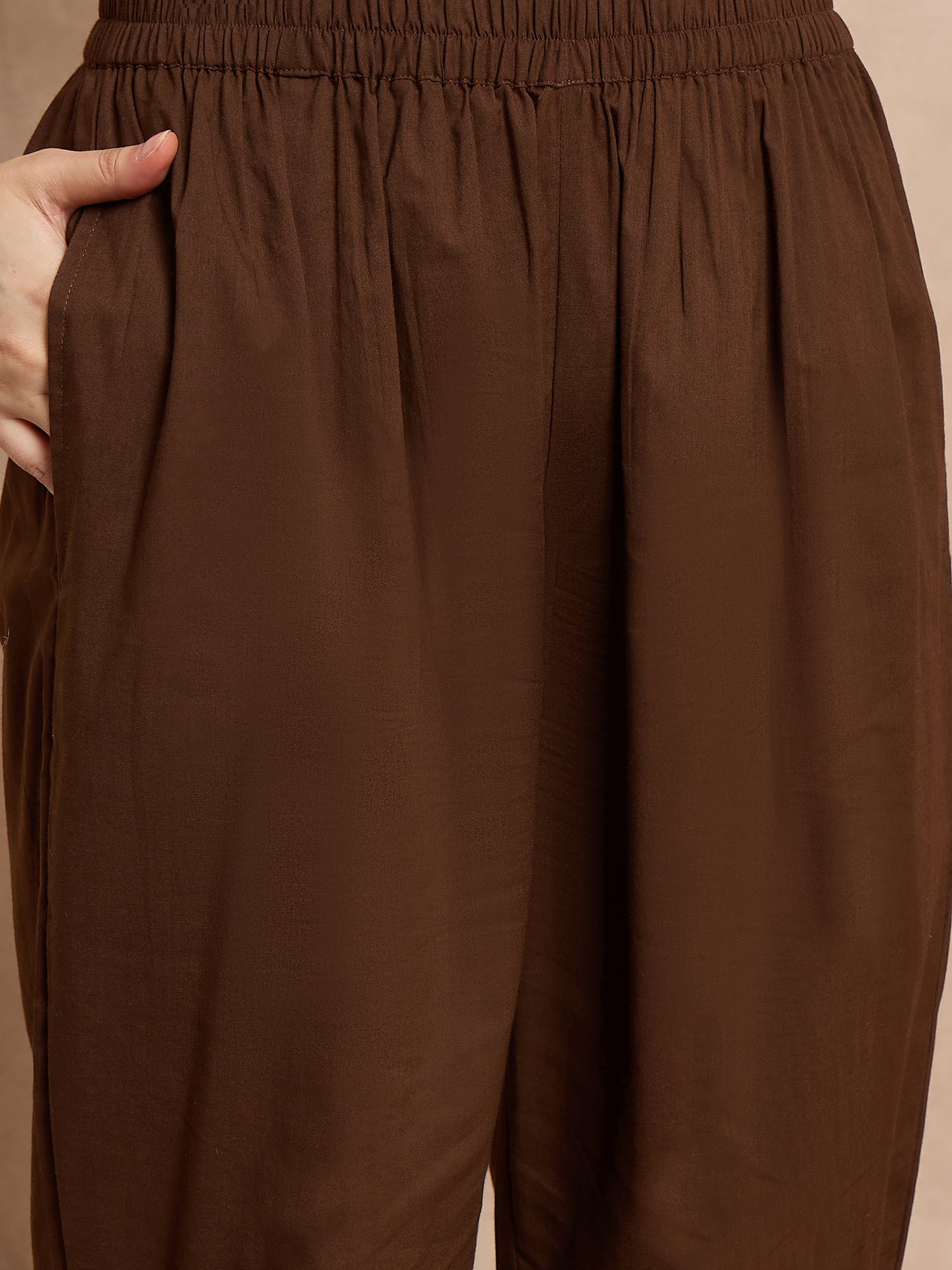 Women Motifs Embroidered Pleated Thread Work Kurta with Trousers & With Dupatta