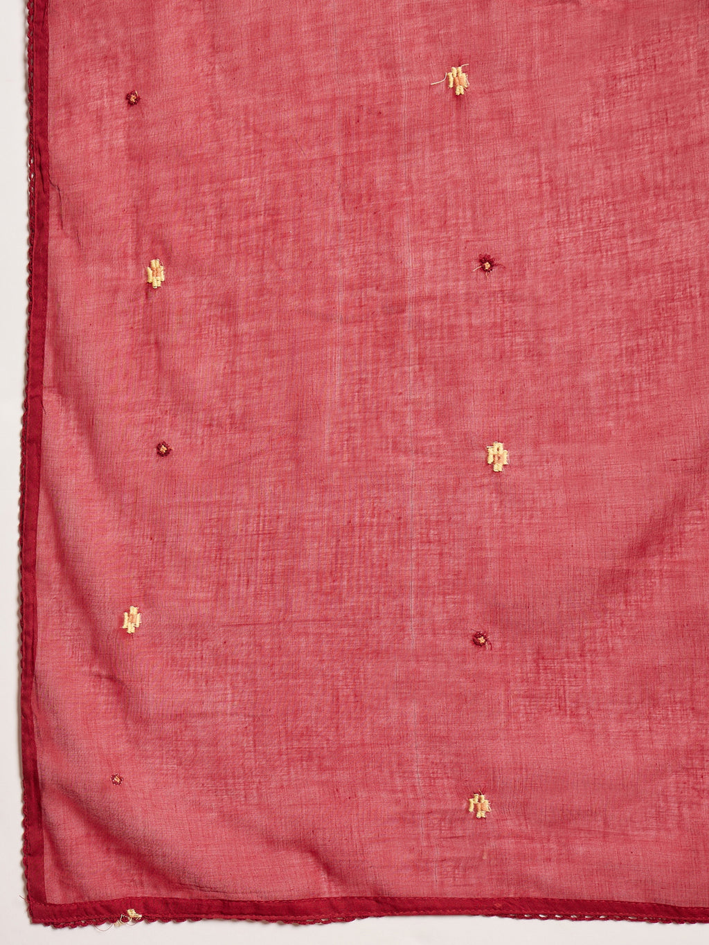 Women Floral Embroidered Angrakha Thread Work Kurta with Trousers & With Dupatta