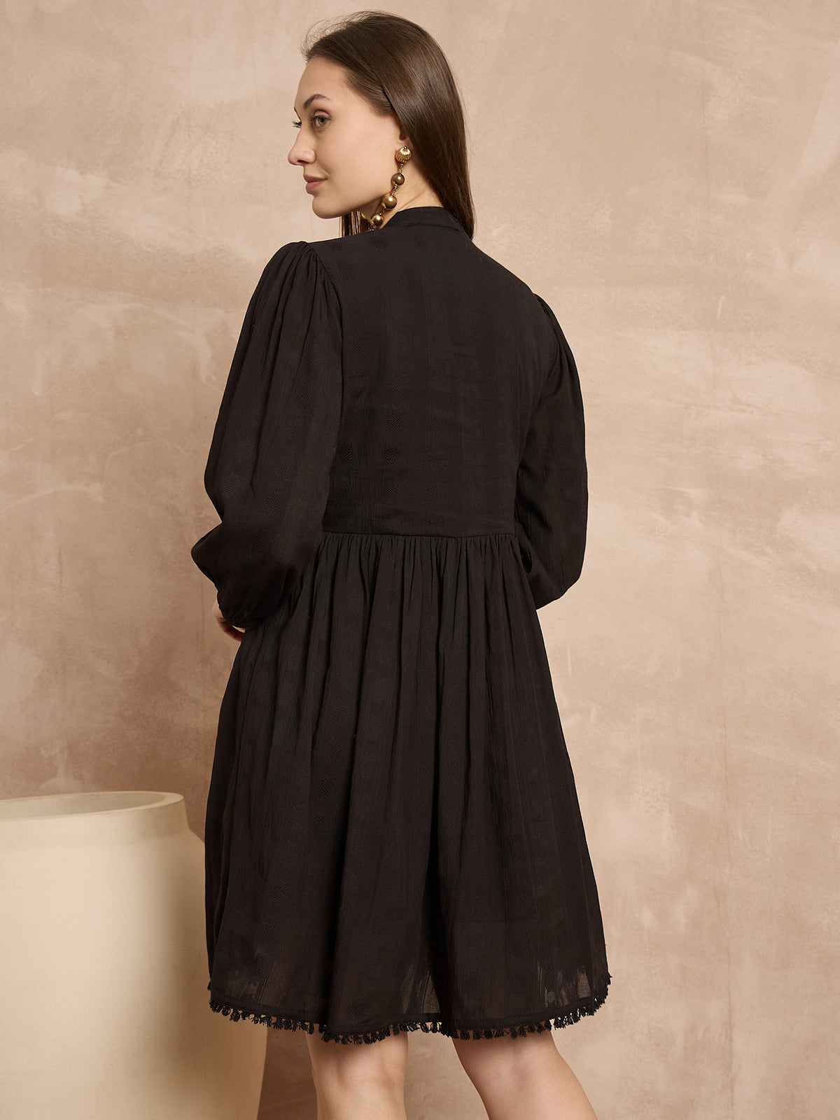 Floral Embroidered A-Line Dress