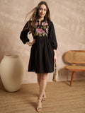 Floral Embroidered A-Line Dress