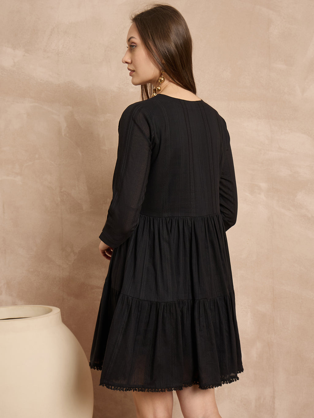 Floral Embroidered A-Line Dress