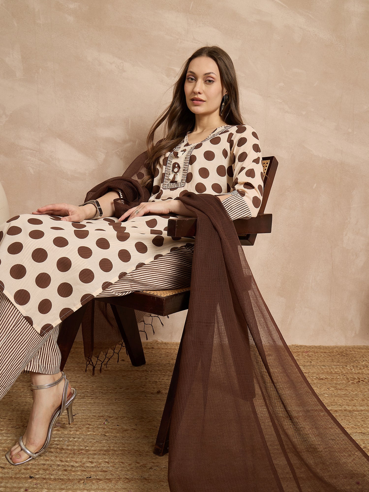 Women Pure Cotton Ethnic Motifs Printed Kurta With Trousers & Dupatta