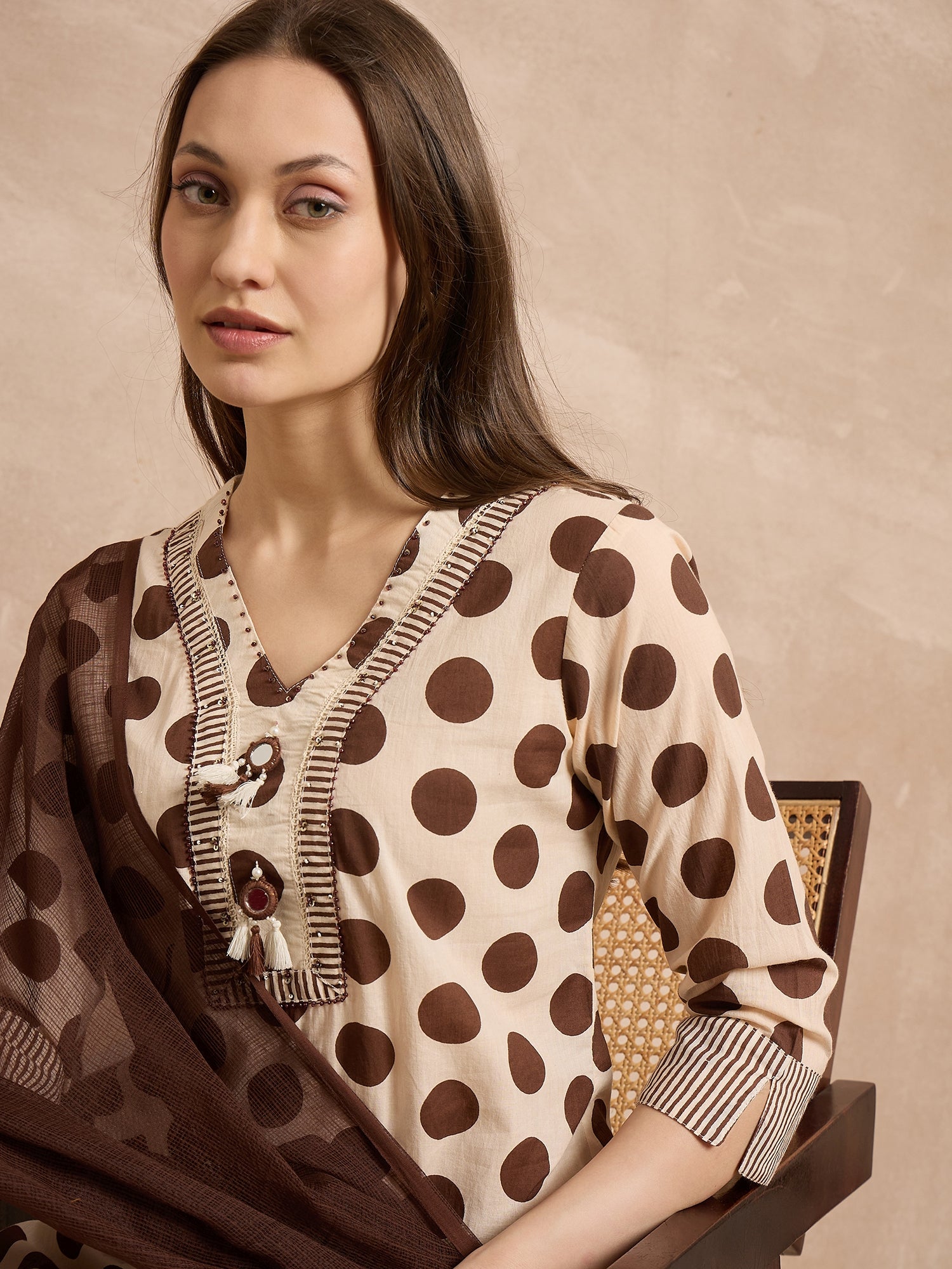 Women Pure Cotton Ethnic Motifs Printed Kurta With Trousers & Dupatta