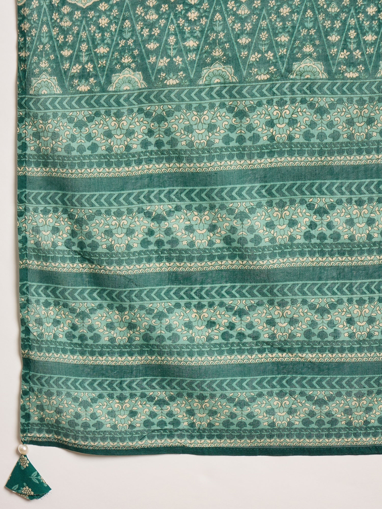Women Ethnic Motifs Printed Regular Thread Work Pure Cotton Kurta with Trousers & With Dupatta
