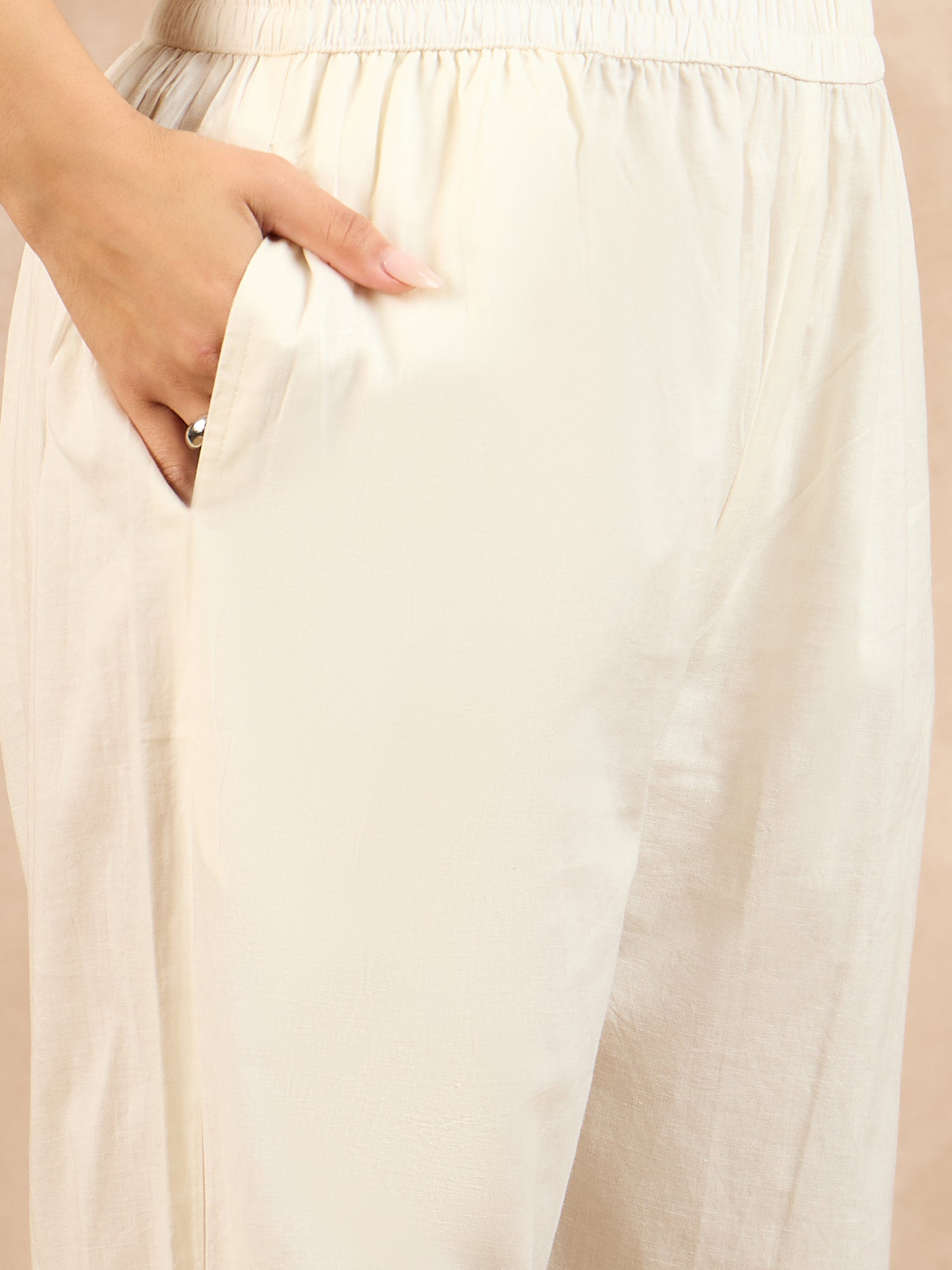 Floral Printed Pleated Thread Work Anarkali Kurta With Trouser And Dupatta