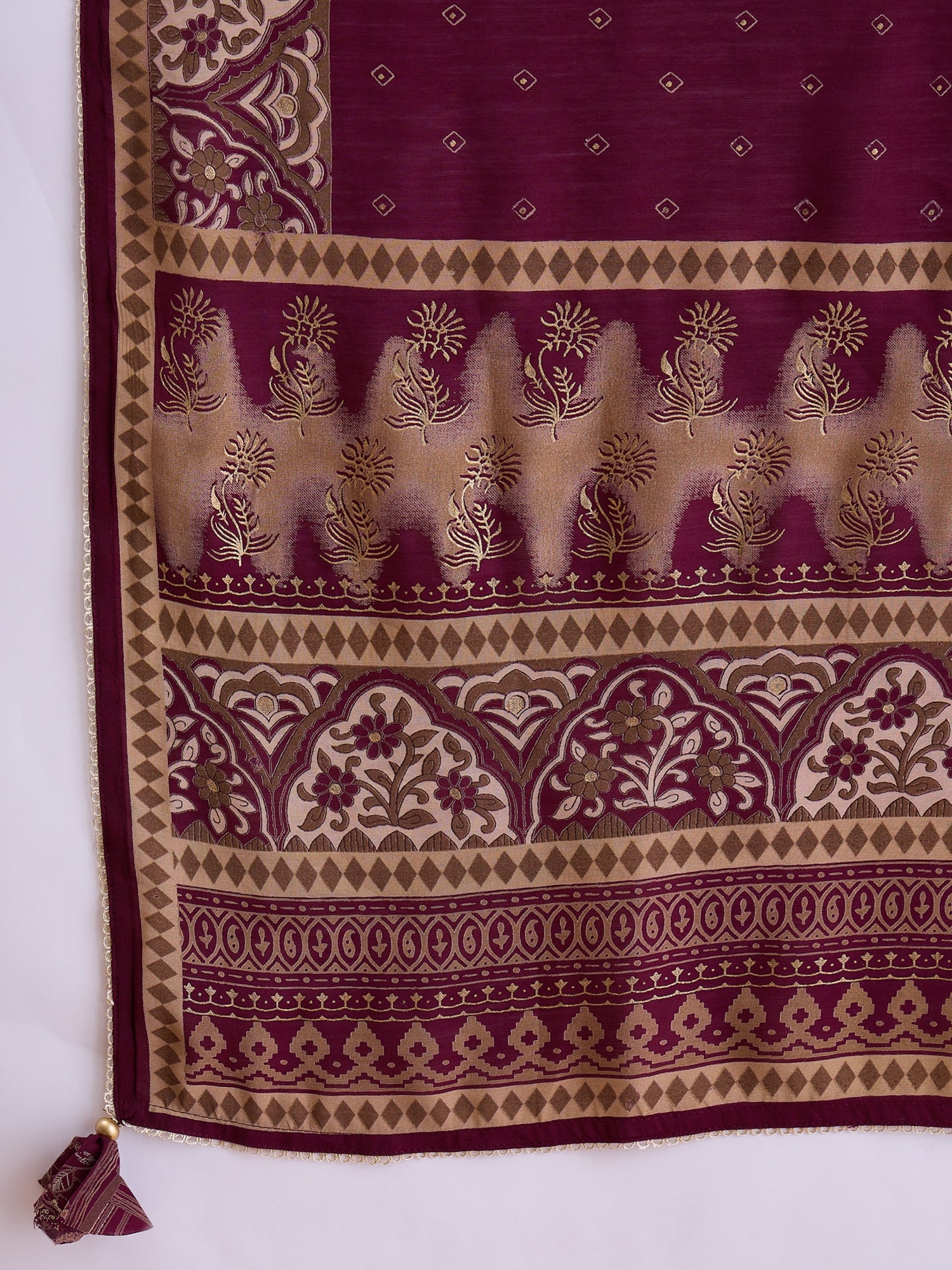 Women Floral Embroidered Kurti with Trousers & Dupatta