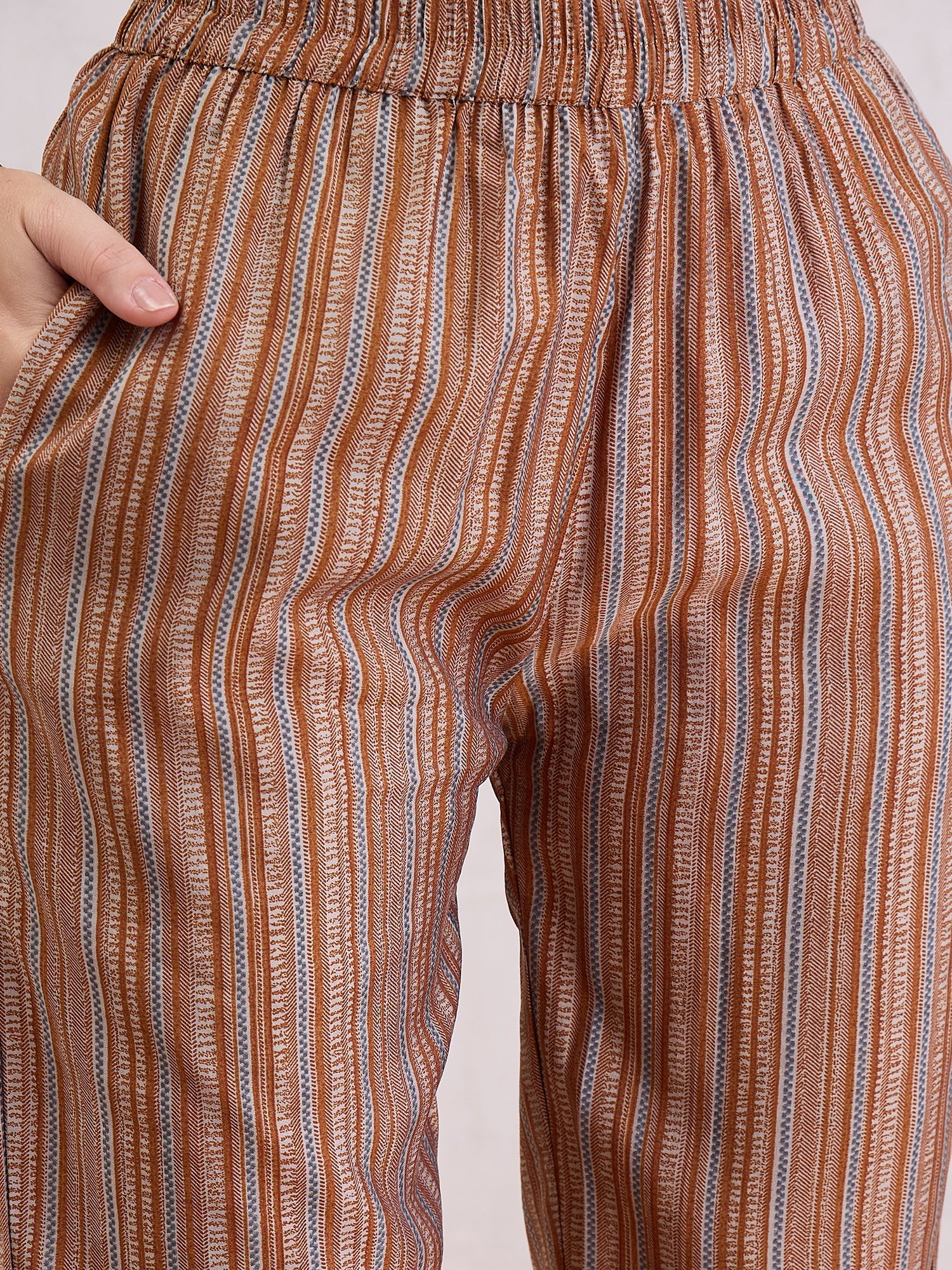 Women High Slit Chanderi Silk Kurta Set