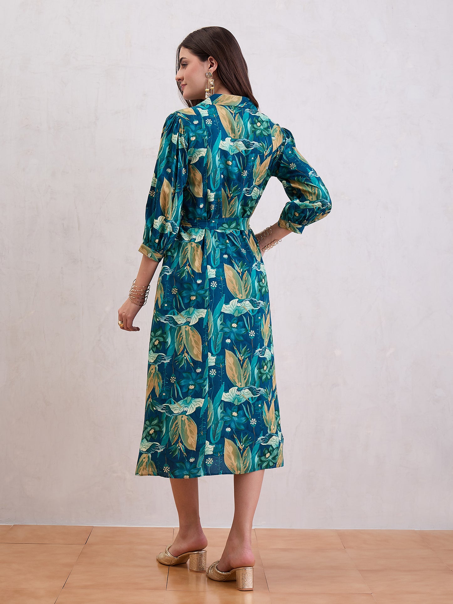 Floral Printed Fit & Flare Maxi Dress