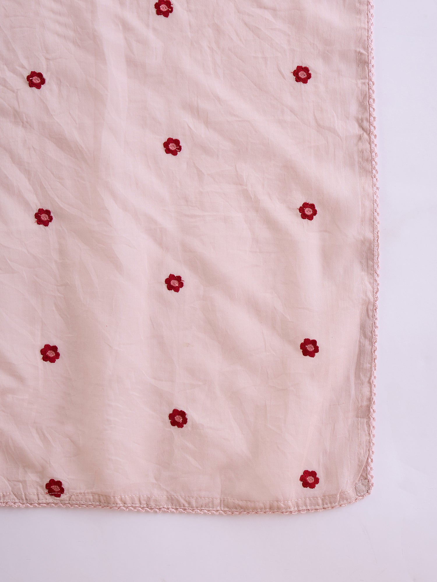 Women Floral Embroidered Cotton Kurta with Trousers & Dupatta