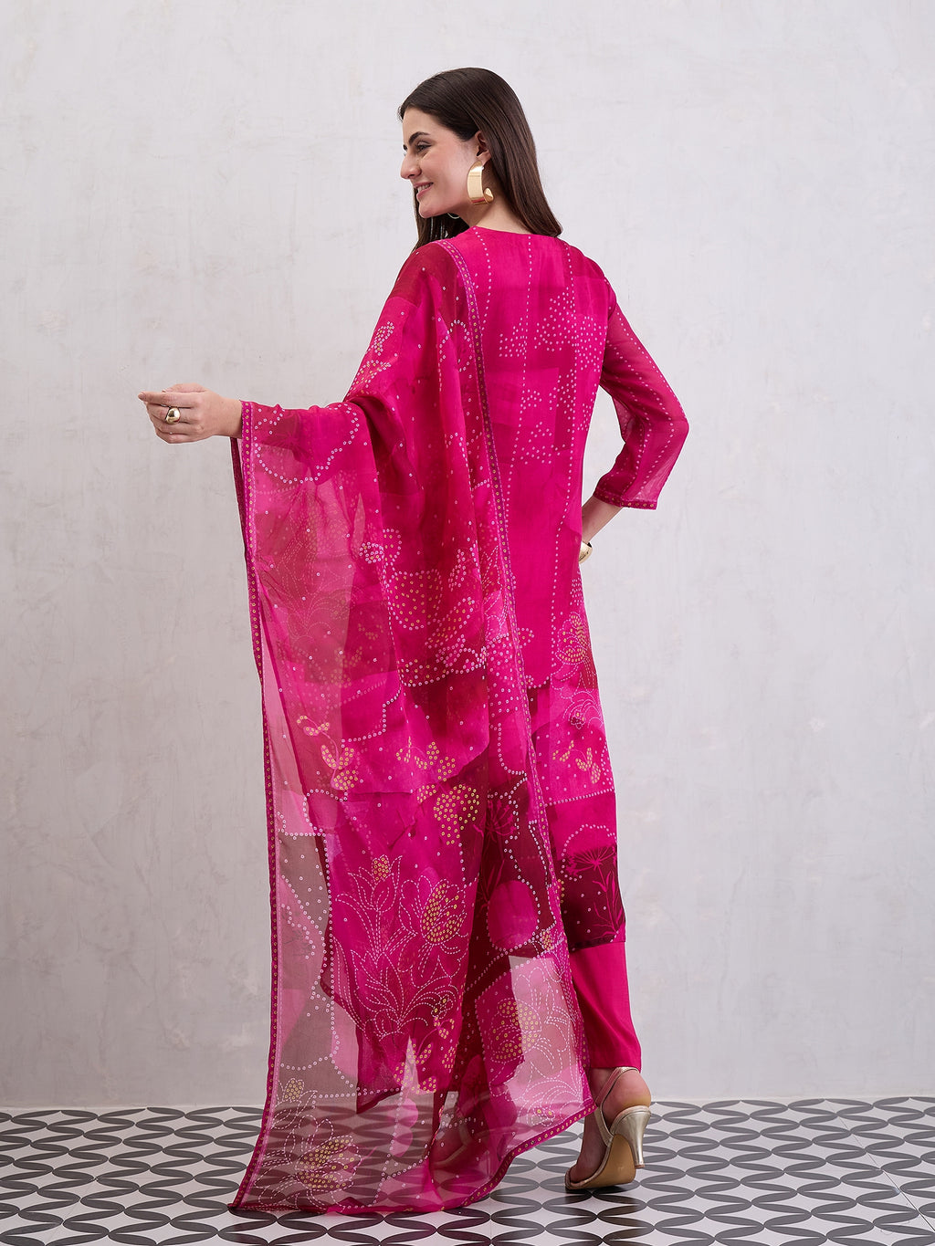 Women Pure Organza Straight Kurta Set