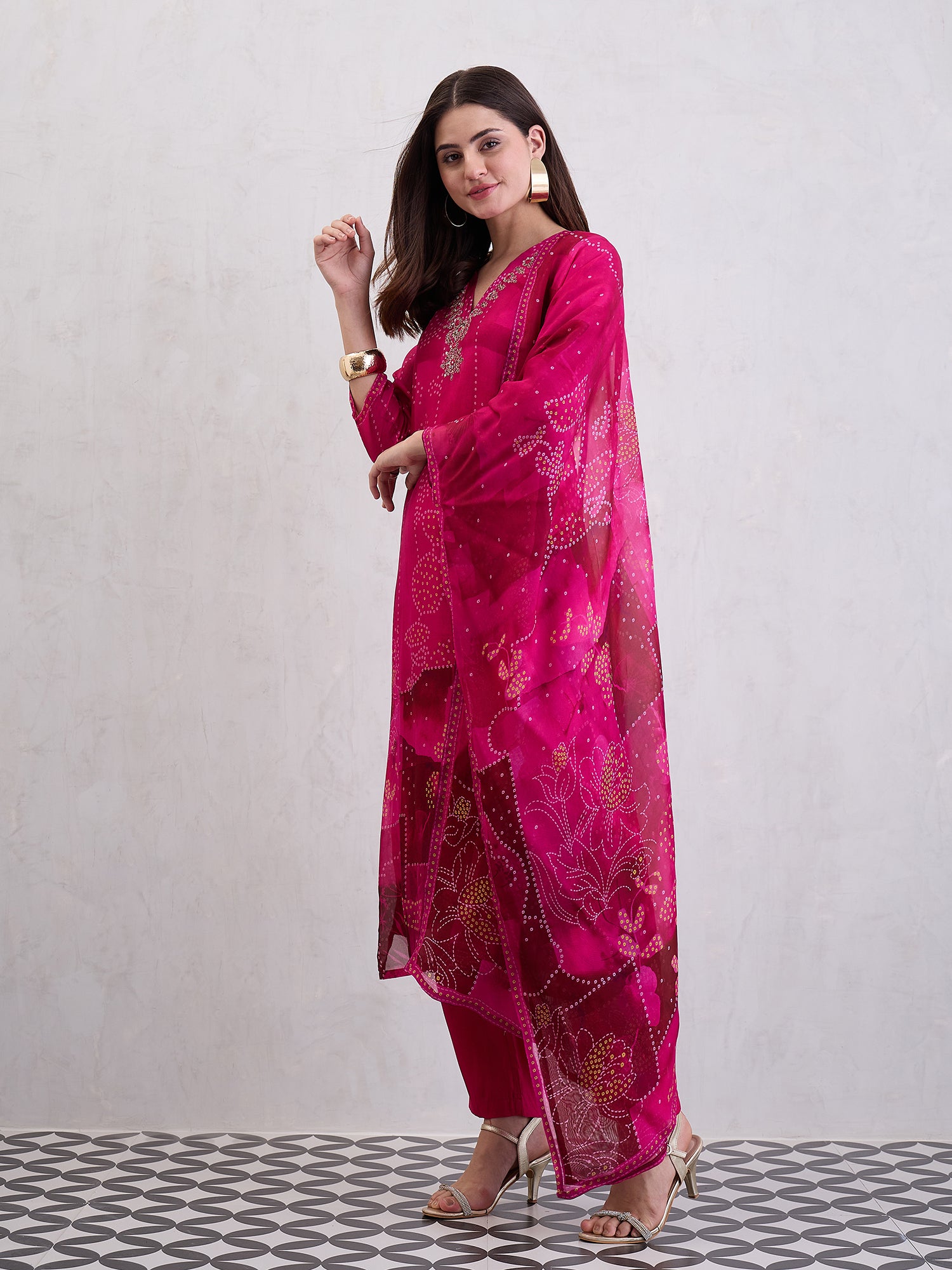 Women Pure Organza Straight Kurta Set