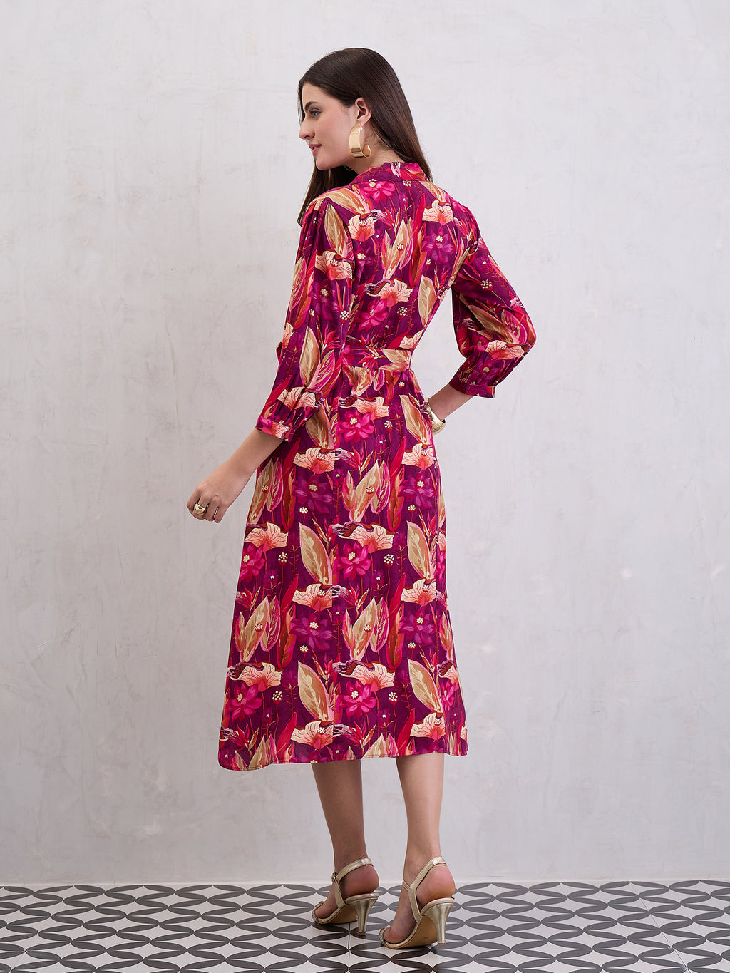 Floral Printed Fit & Flare Maxi Dress