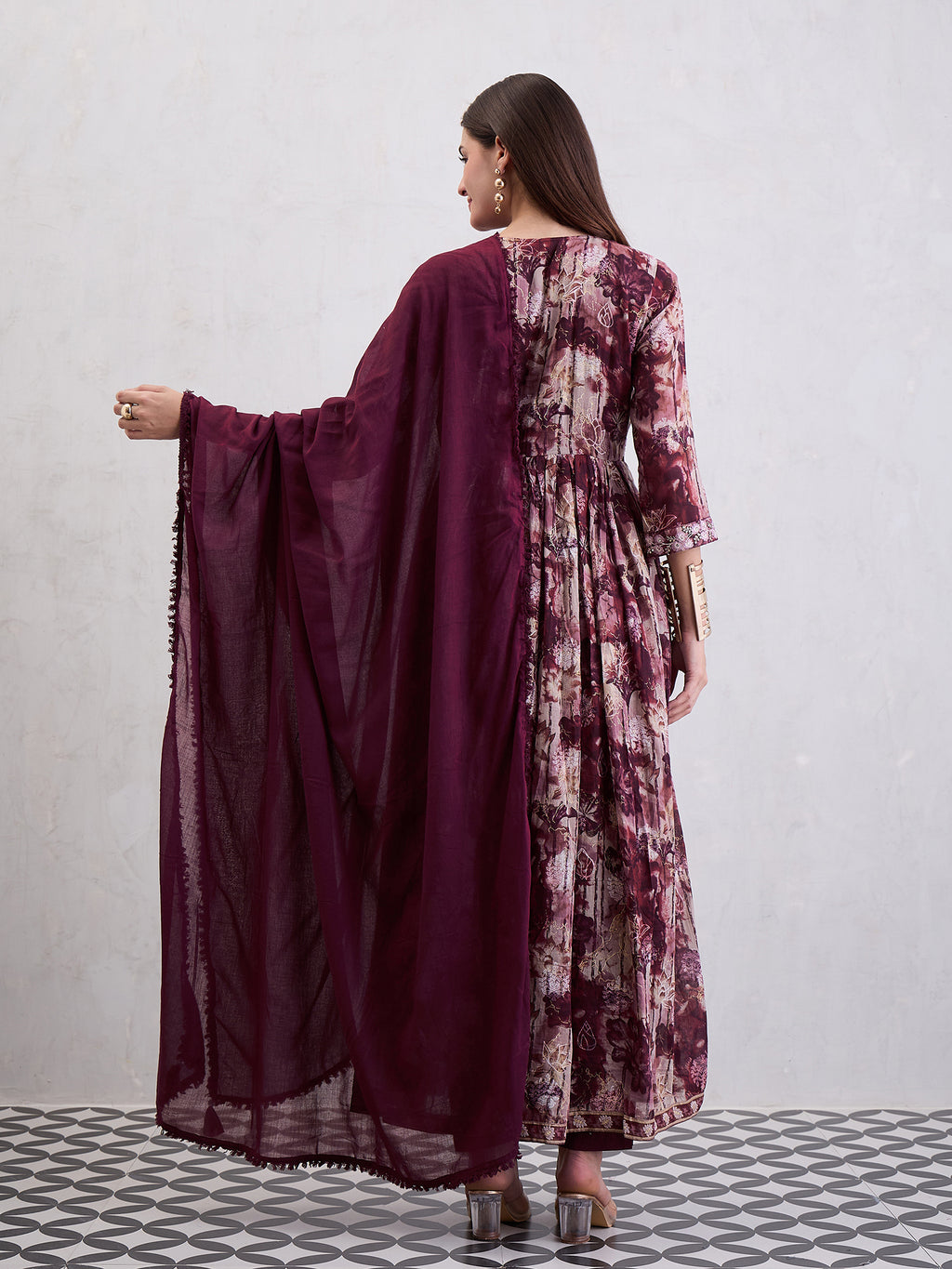 Women Voile Anarkali Kurta Set