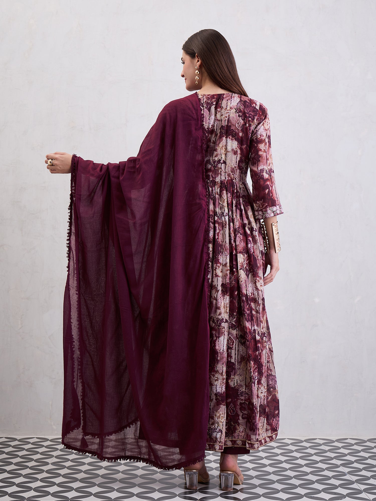Women Voile Anarkali Kurta Set
